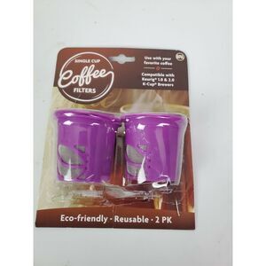 New Reusable‎ Single Cup Coffee Filters Environmentally Friendly Purple Pods